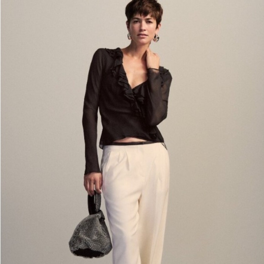 JCrew Collection pleated tuxedo wide leg pants; size 4; NWT - Picture 5 of 12